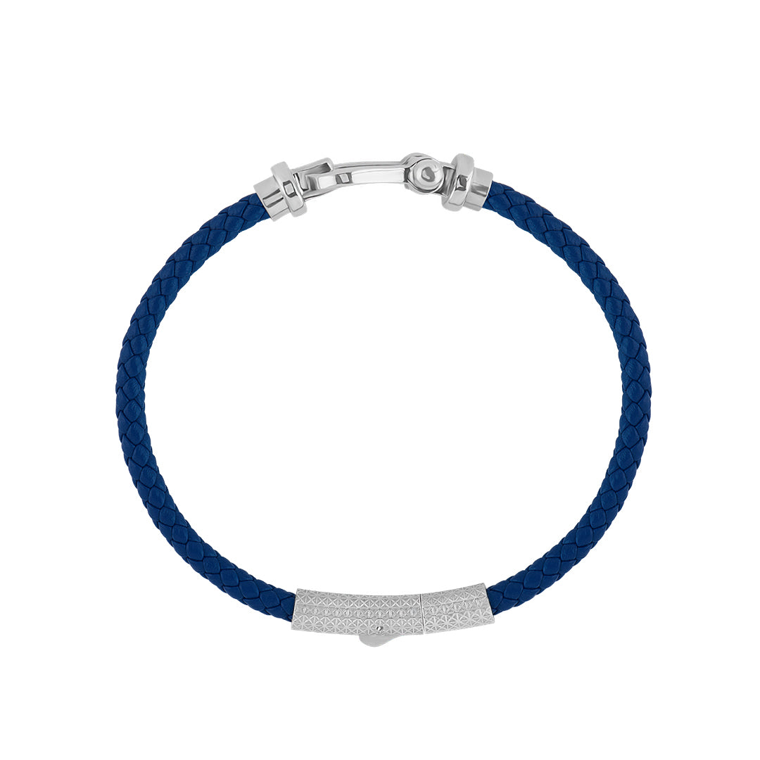 Real Gold Buckle & Braided Leather Bracelet for Men