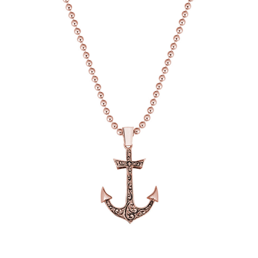 Classic Anchor Necklace - Solid Gold