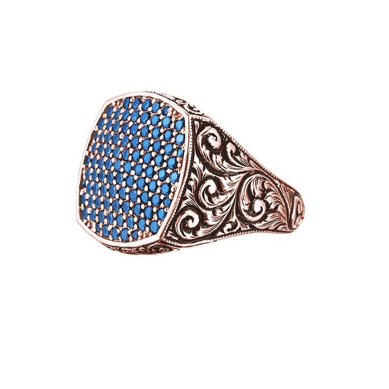 Classic Cushion Pave Ring - Rose Gold - Pave Sapphire
