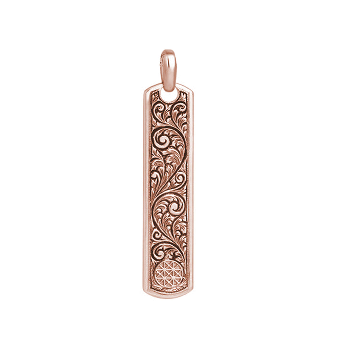 14k Solid Gold Samurai Tag Necklace