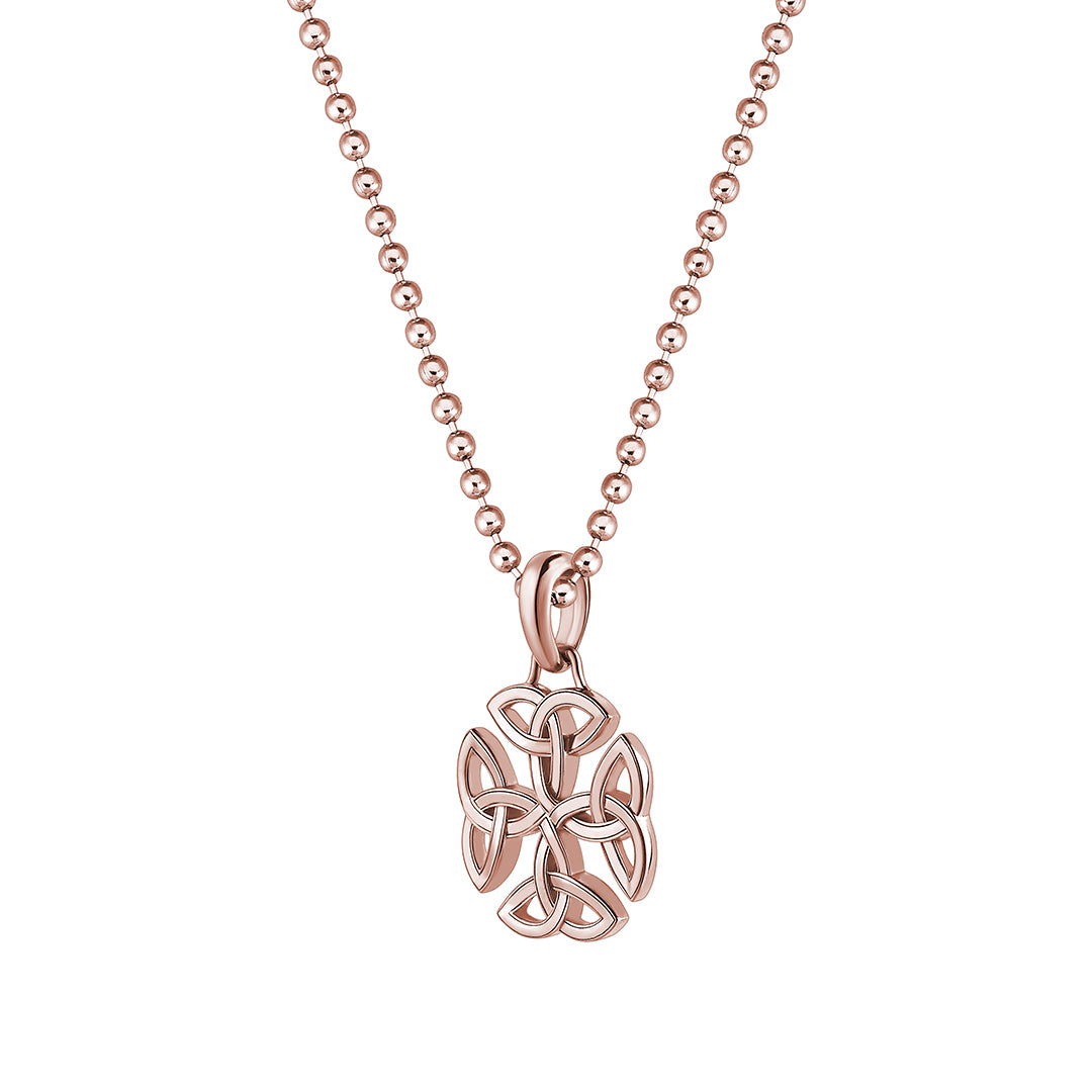 Men's Real Gold Celtic Dara Knot Pendant - Rose Gold