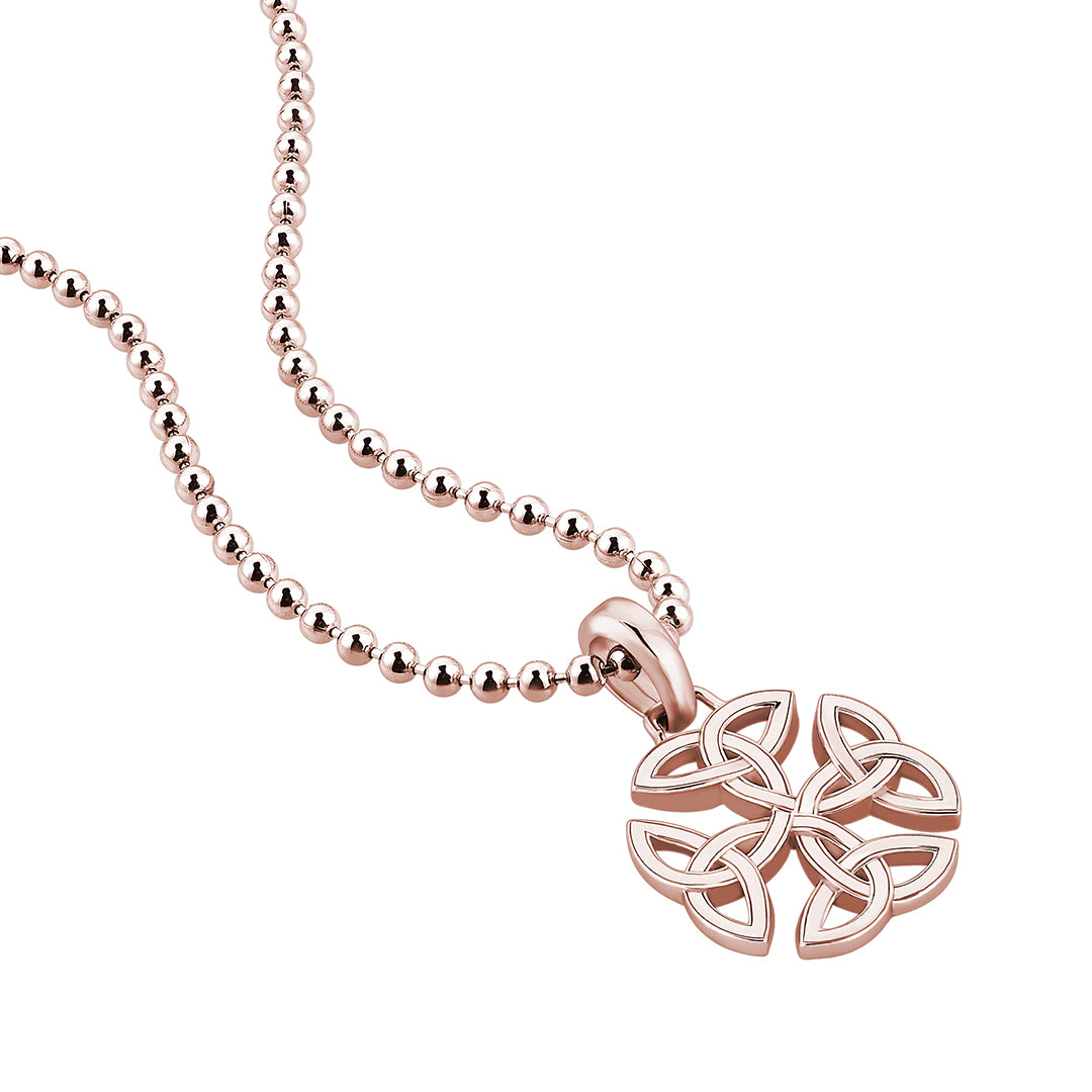 Real Gold Trinity Knot Celtic Pendant for Men - Rose Gold