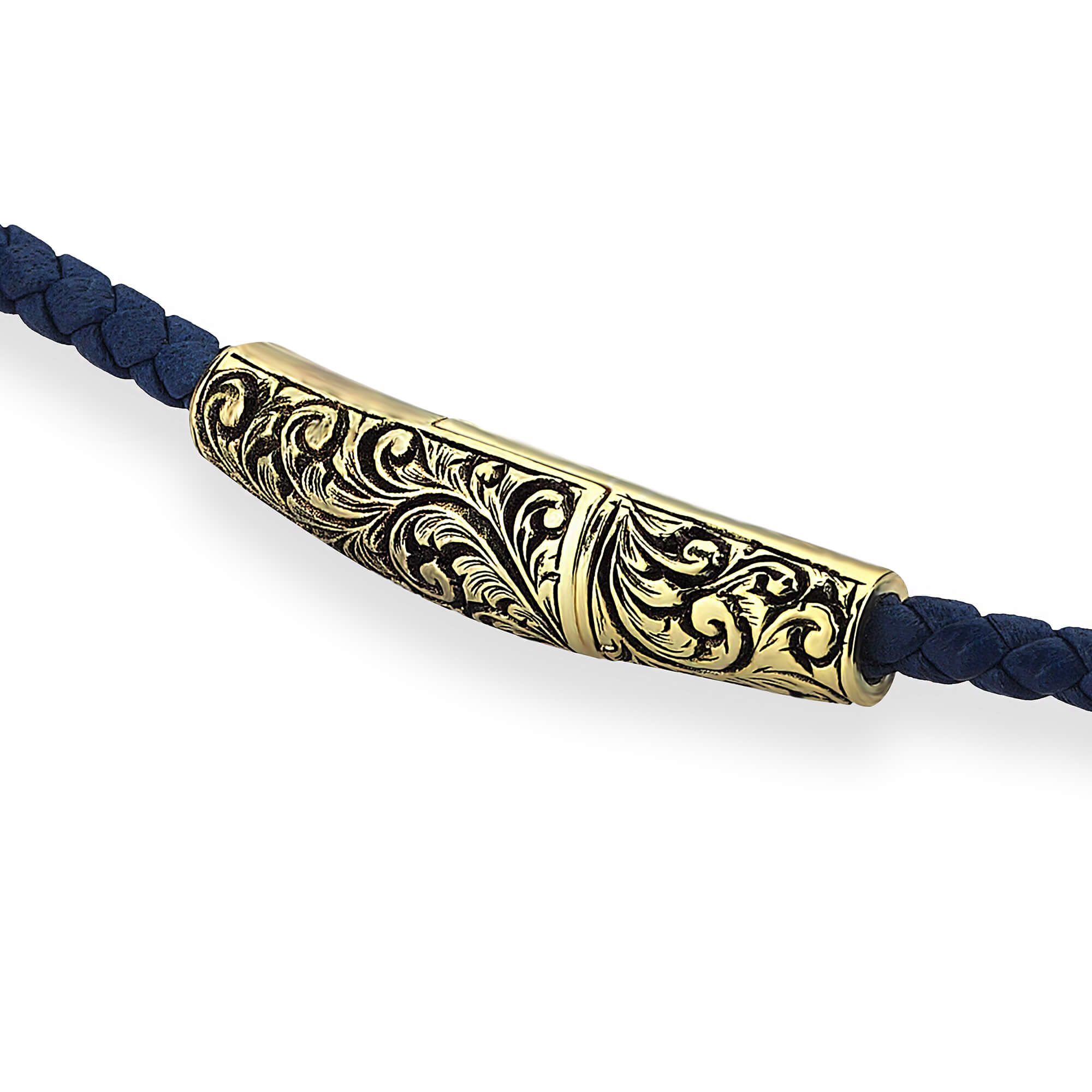 Classic Wrap Leather Bracelet - Solid Yellow Gold