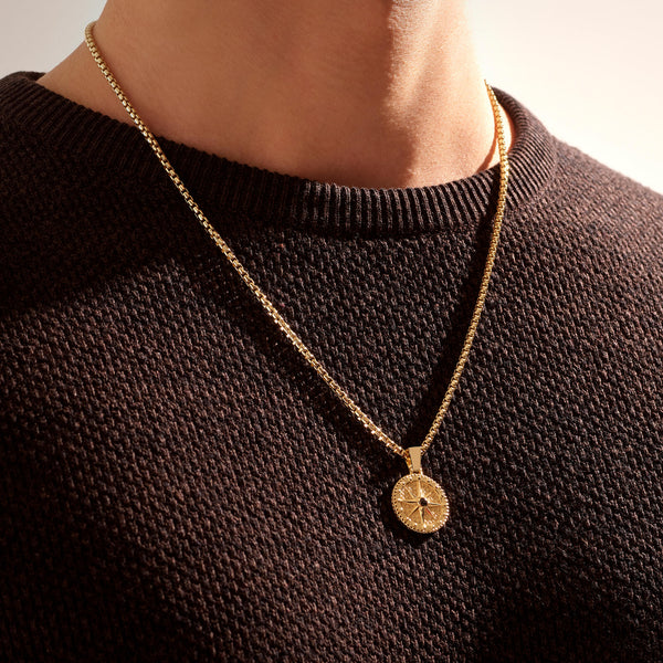 Compass Necklace in Gold  (Pendant Only)
