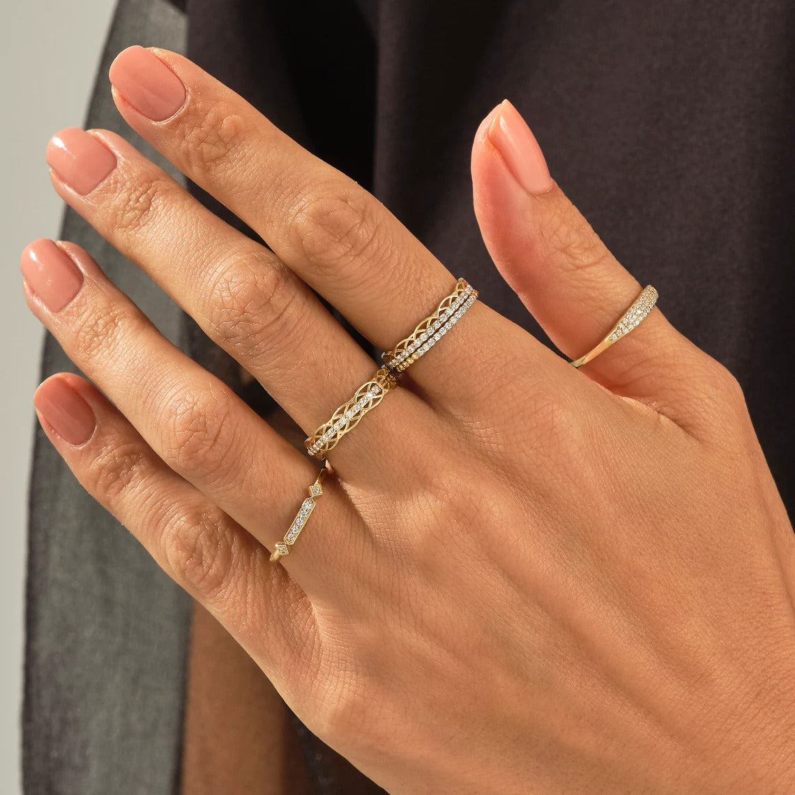 0.17 ctw Diamond Pave Celtic Band Ring in Real Gold
