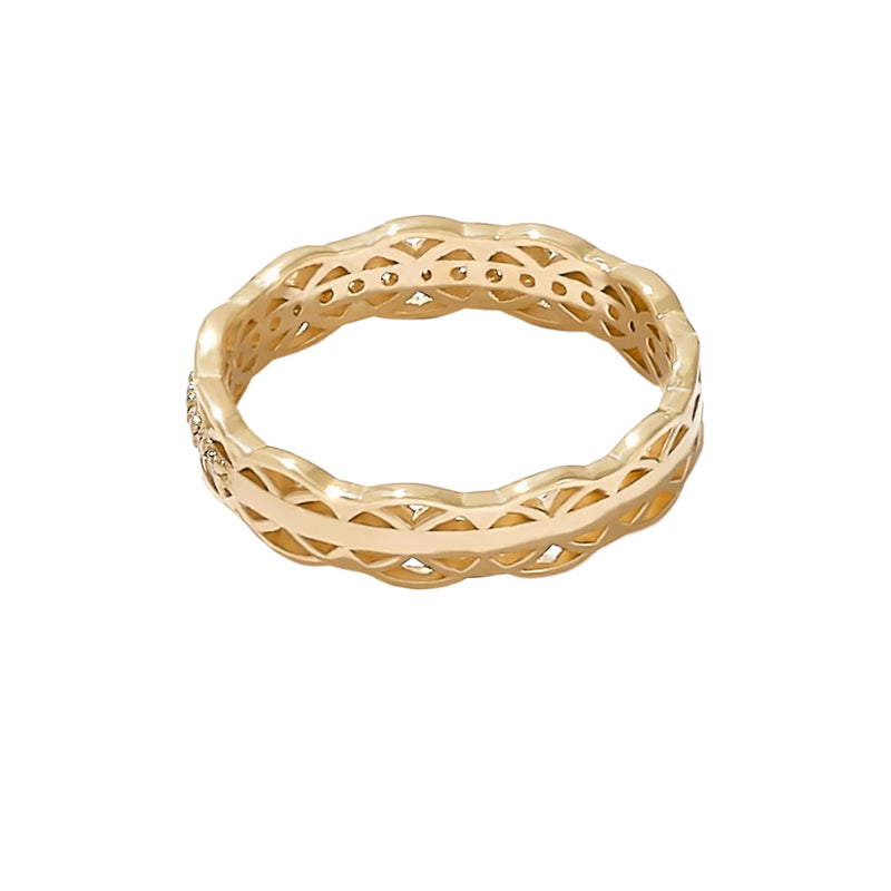 0.17 ctw Diamond Half Eternity Celtic Band Ring in Real Gold