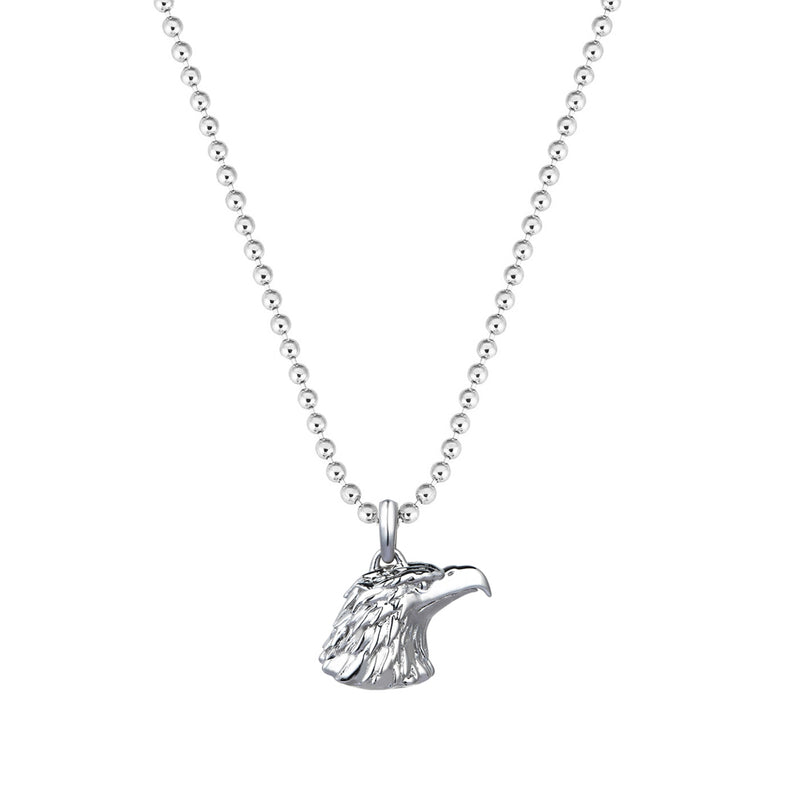 18k Eagle Charm Necklace - White Gold