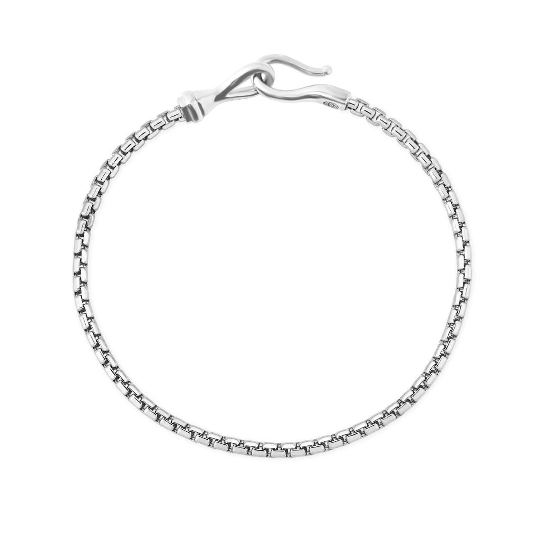14K Gold Fish Hook Box Chain Bracelet for Men - Atolyestone