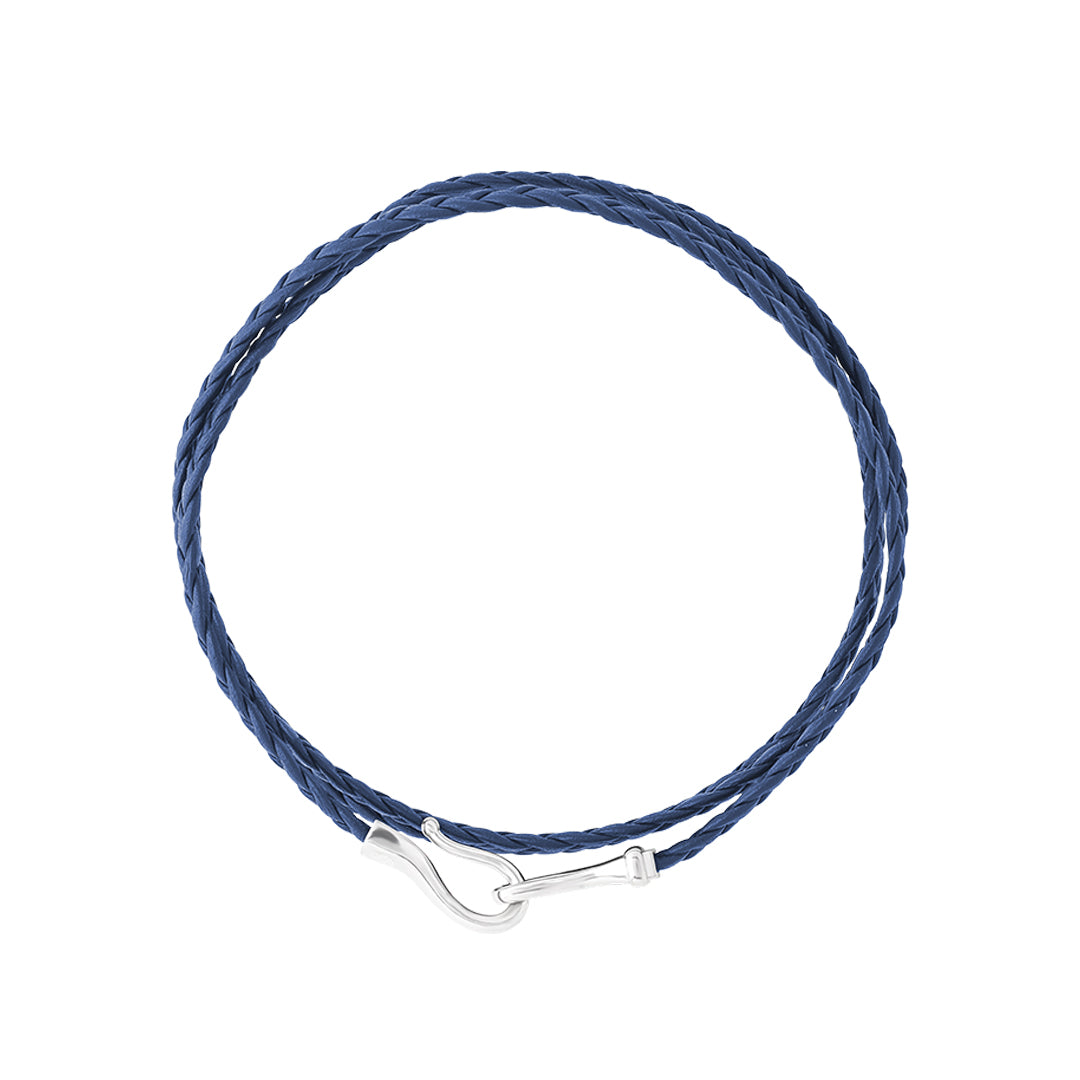 Men's Triple Wrap Flat Braided Leather Bracelet in Real Gold