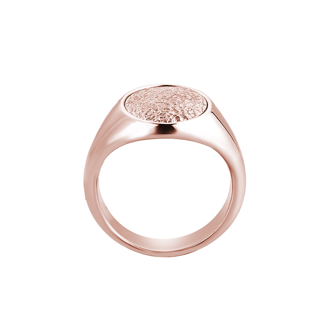 Men's 10k Gold Hammered Oval Pinky Ring - Rose Gold