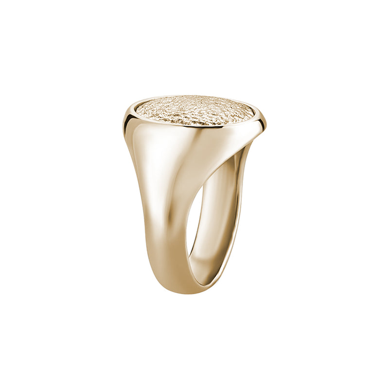 Men's 14k Gold Hammered Oval Pinky Ring - Yellow Gold