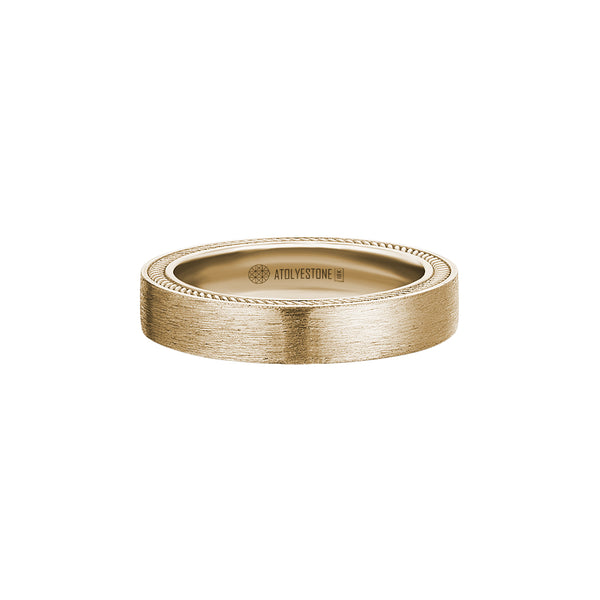Men's Solid Yellow Gold Hidden Rope Band Ring