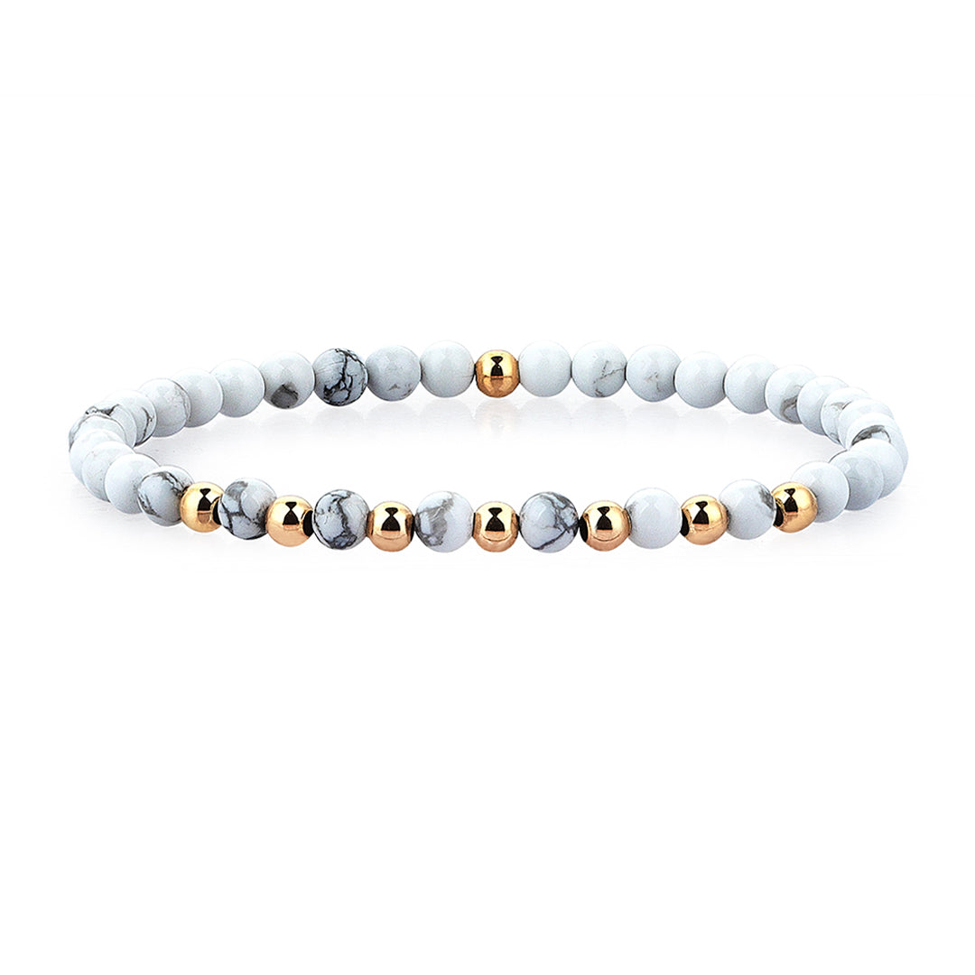 Premium Minimalist Beaded Bracelets for Men - Howlite