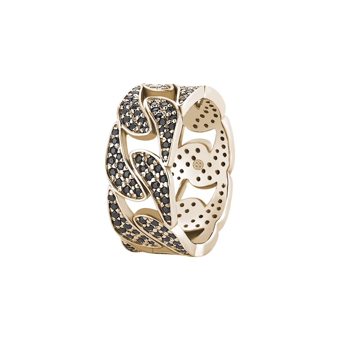 Men's 1.66ct Real Diamond Paved Chain Ring in Gold