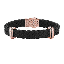 Iconic Elements Leather Bracelet in Rose Gold