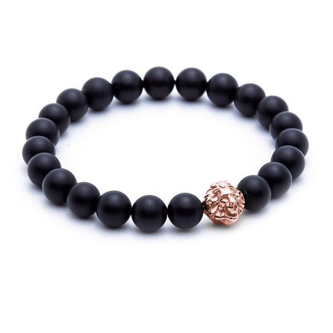 Leo Beaded Bracelets - Rose Gold - Agate