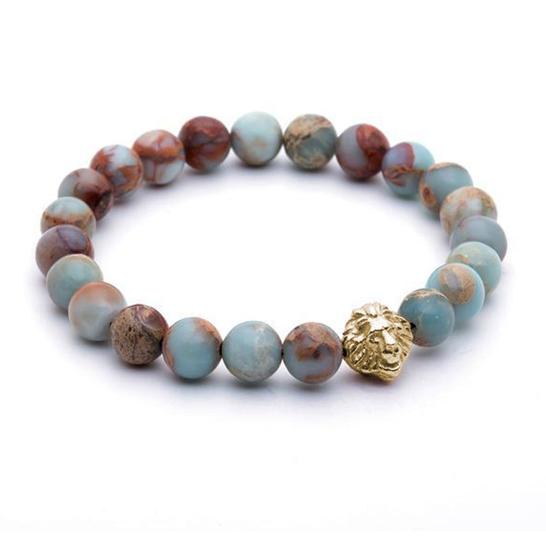 Leo Beaded Bracelets - Yellow Gold - Aqua Terra