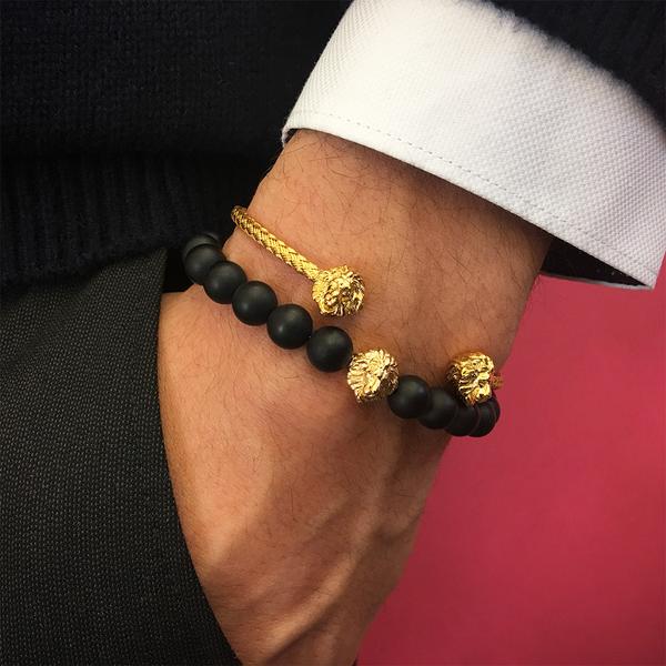 Leo Beaded Bracelets yellow gold agate