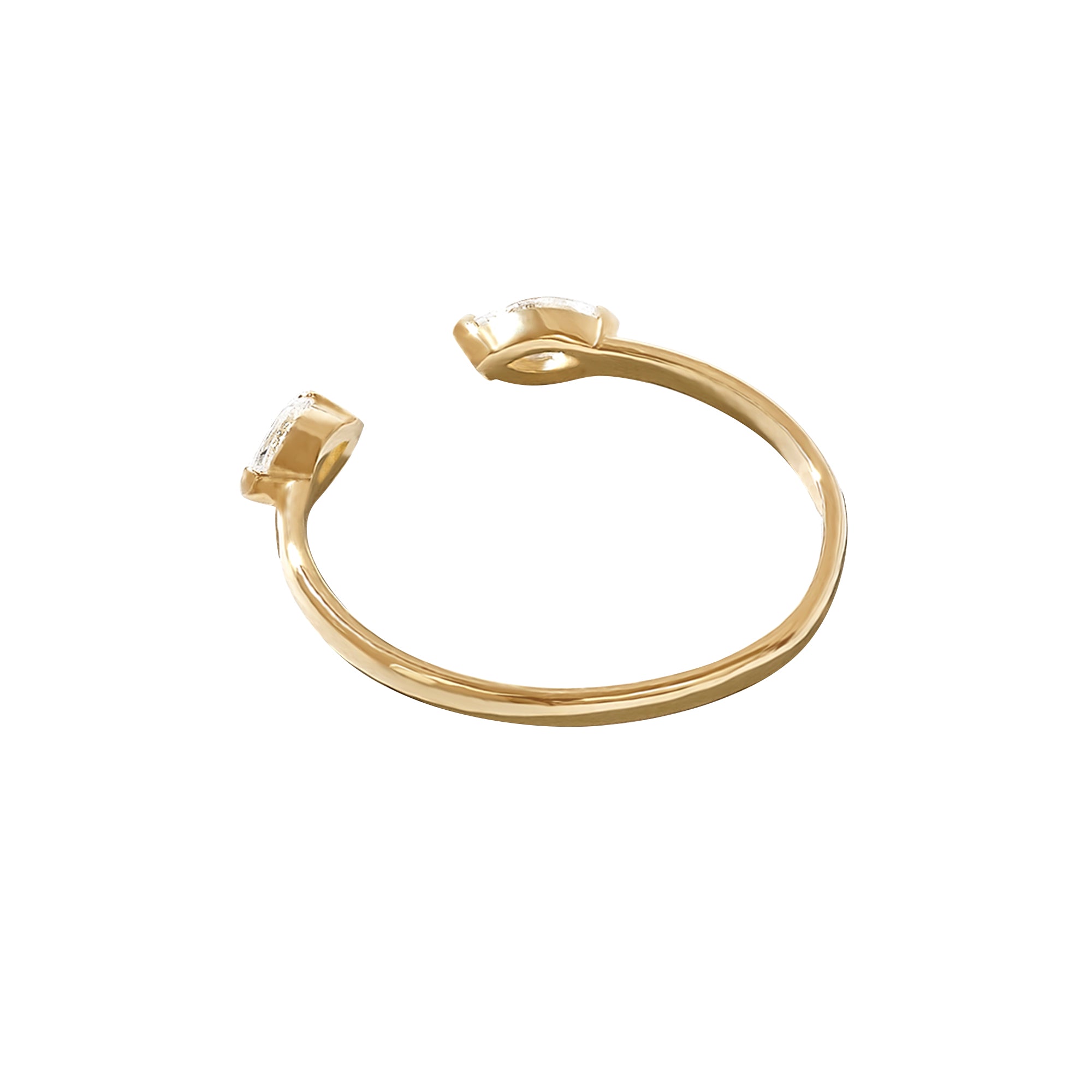 Women's Real Gold Marquise Diamond Open Ring - 0.18 ctw VVS Diamonds