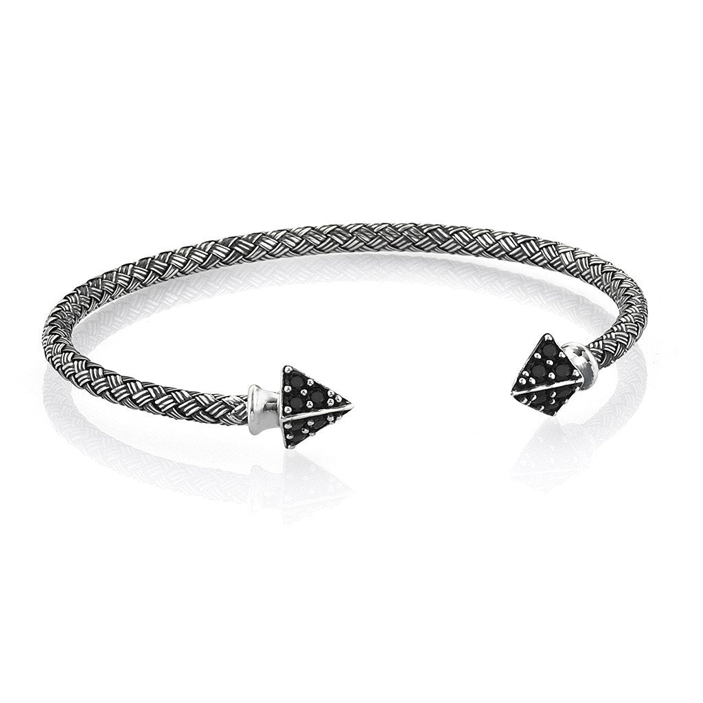 Men Silver Arrow Cuff Bracelet Plating Gunmetal