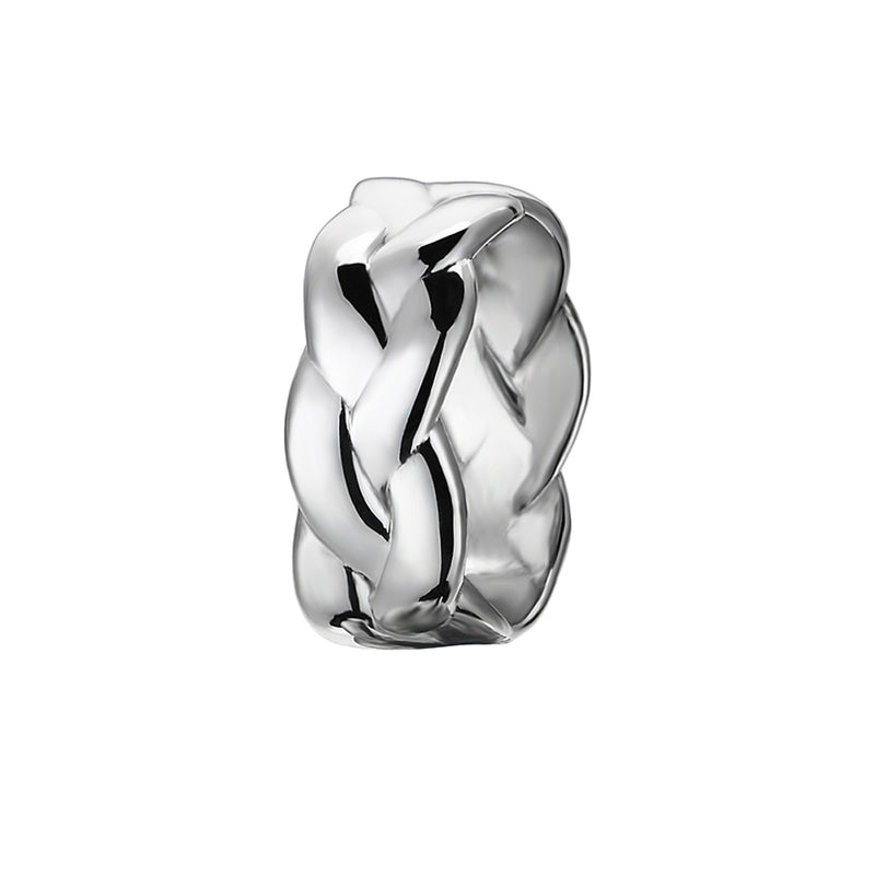 Men's Woven Band Ring in Silver