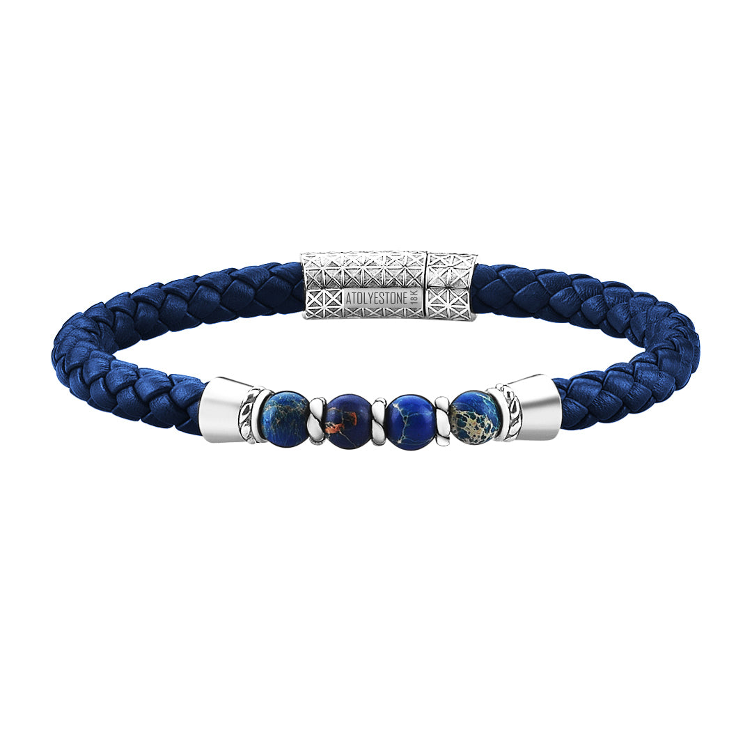 14k Gold Leather Beaded Bracelet