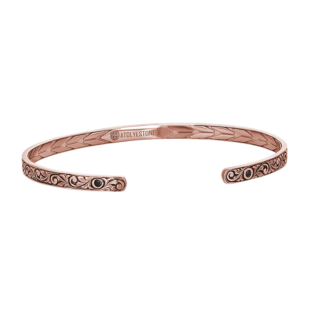 0.16ct Black Diamond Rose Gold Cuff for Men