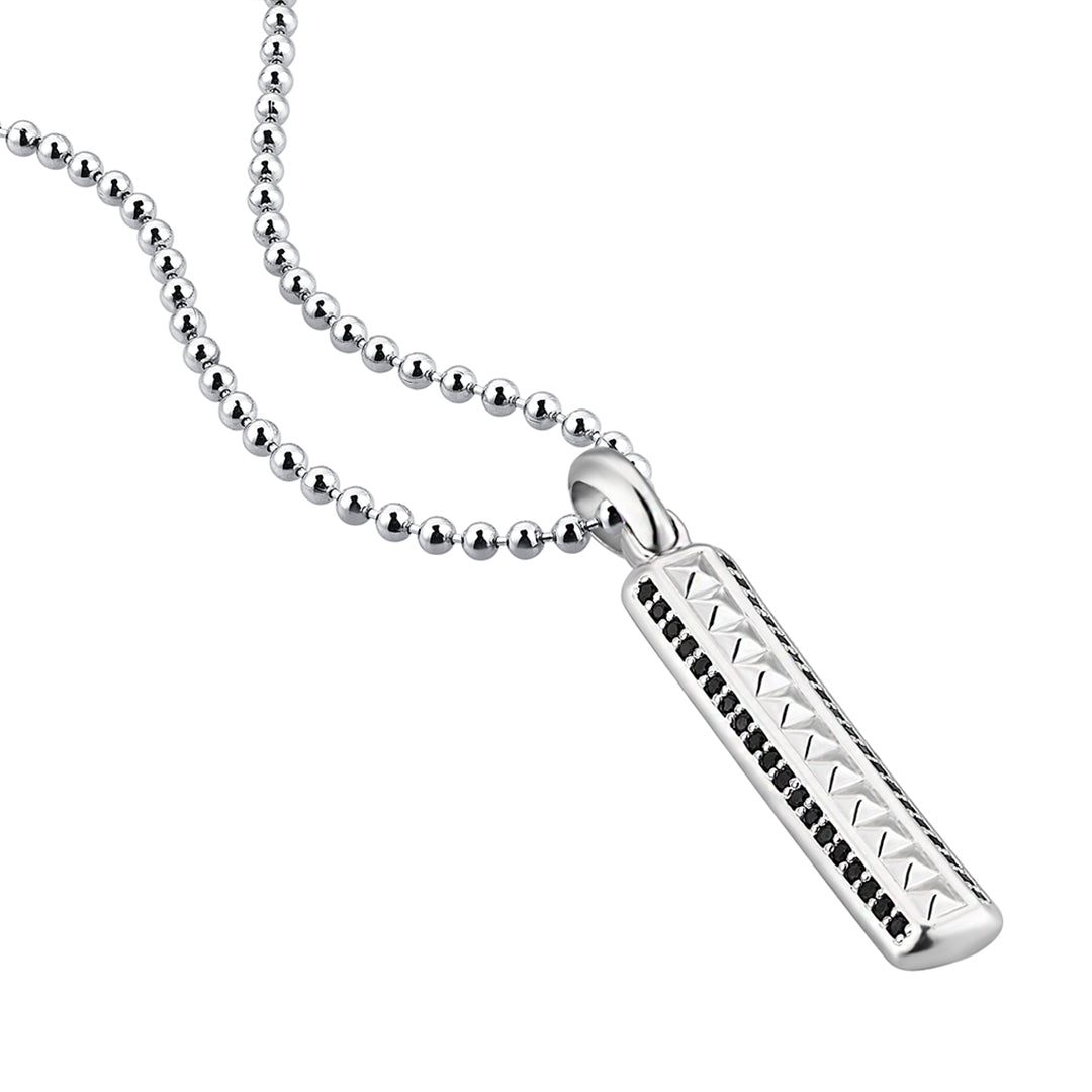 Minimal Pyramid Pave Pendant in Silver (Pendant Only)