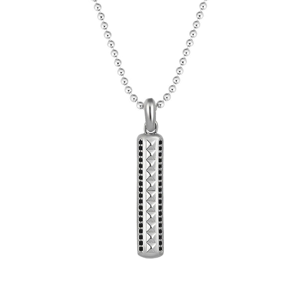 Minimal Pyramid Pave Pendant in Silver (Pendant Only)