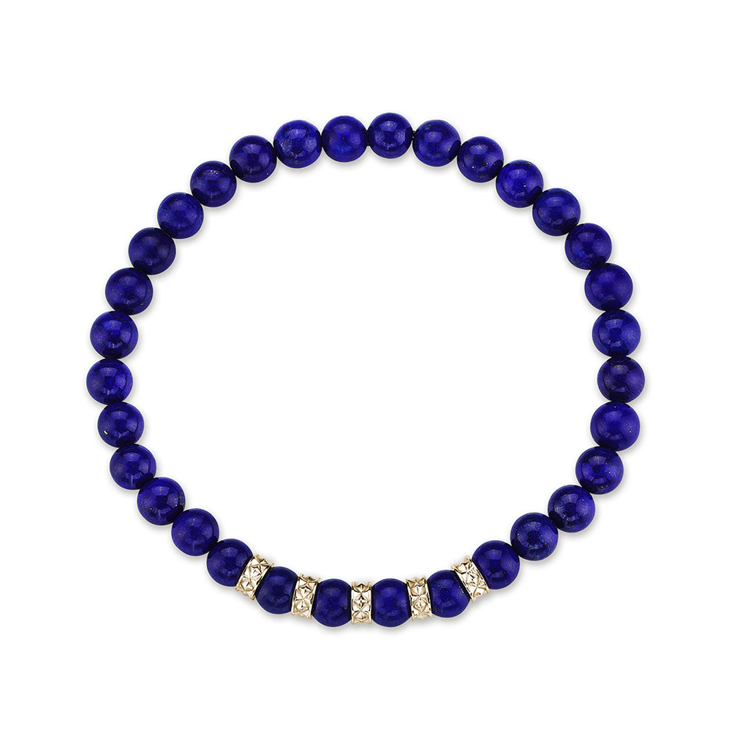 Minimal Pyramid Lapis Lazuli Beaded Bracelet