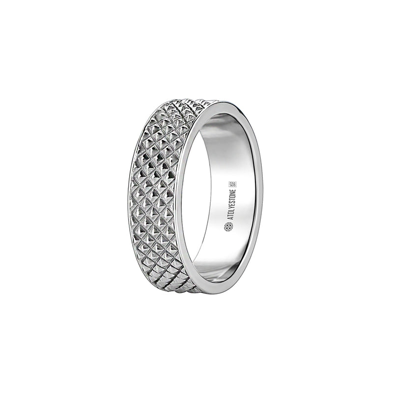 925 Solid Silver Pyramid Design Band Ring for Men