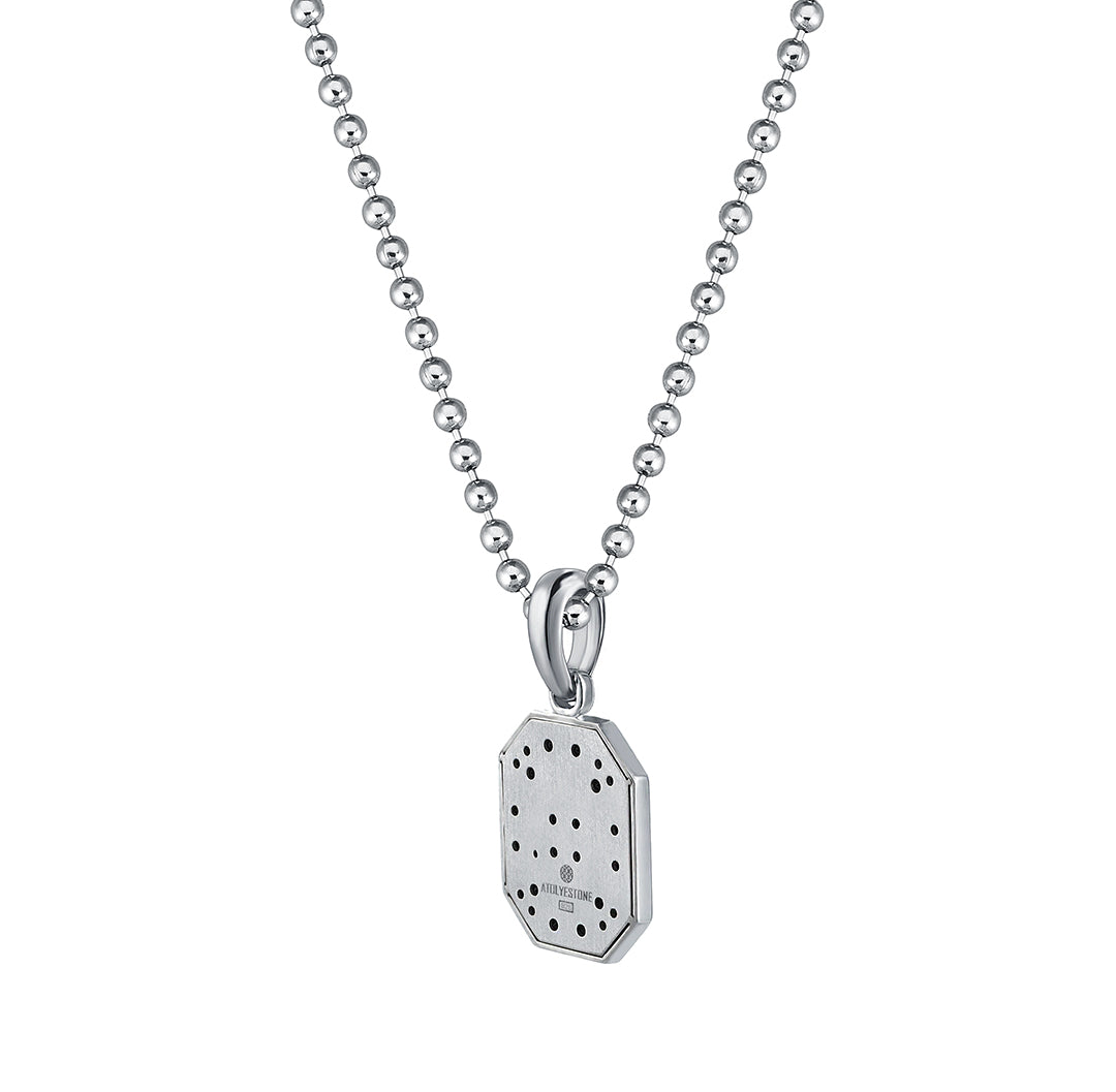 925 Solid Silver Octagon Compass Pendant for Men