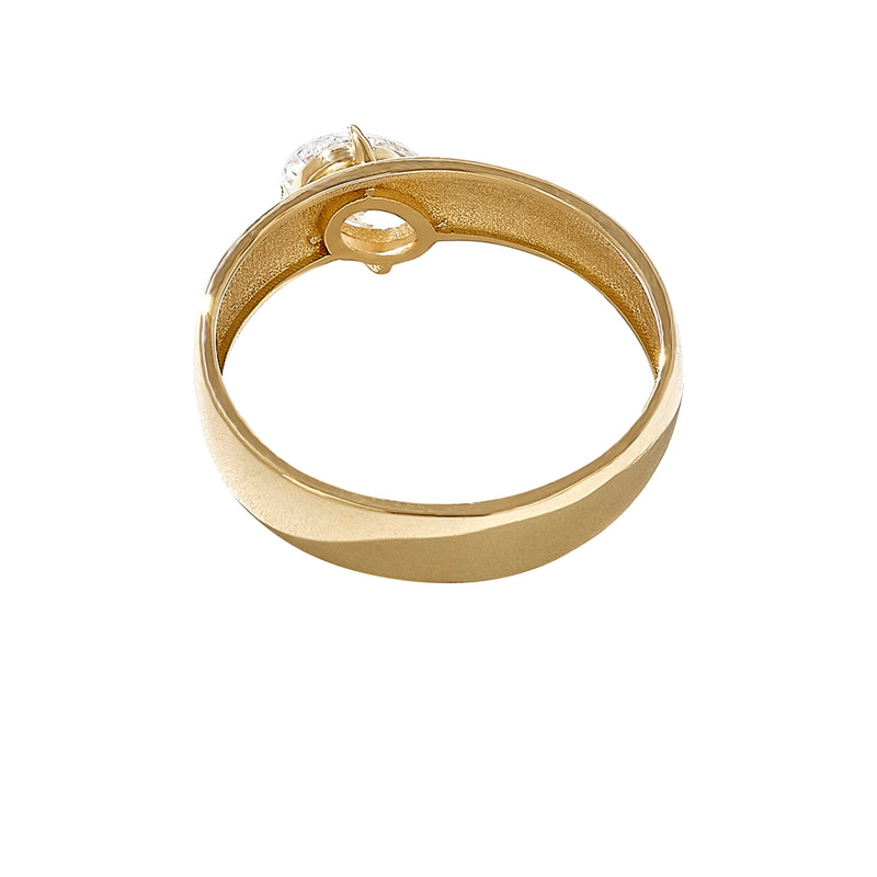 Oval Diamond Premium Band Ring in Gold