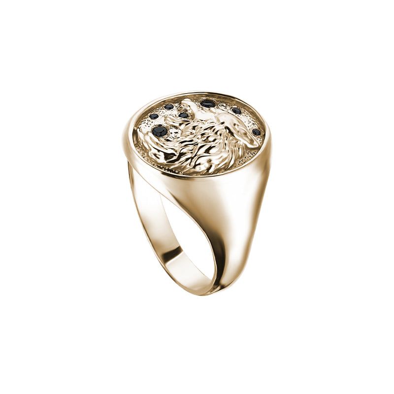 Oval Wolf Ring in Gold