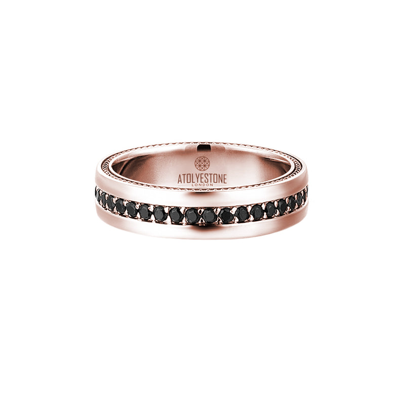 5.5 mm Pave Band Ring - Solid Gold - Cubic Zirconia