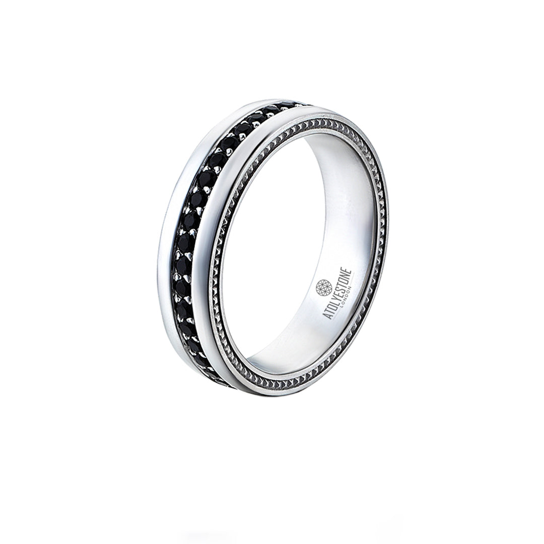 Pave Band Ring - Solid Silver