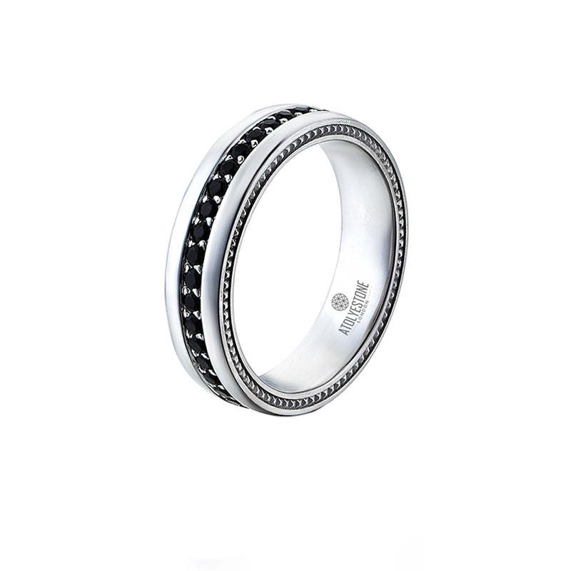 Pave Band Ring - Solid Silver 