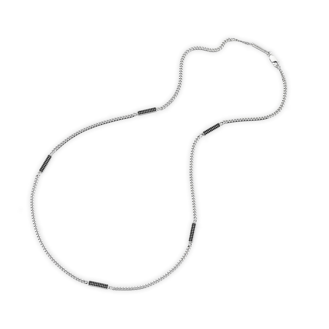Men's 2.70mm Curb Cuban Chain Necklace with Paved Tags