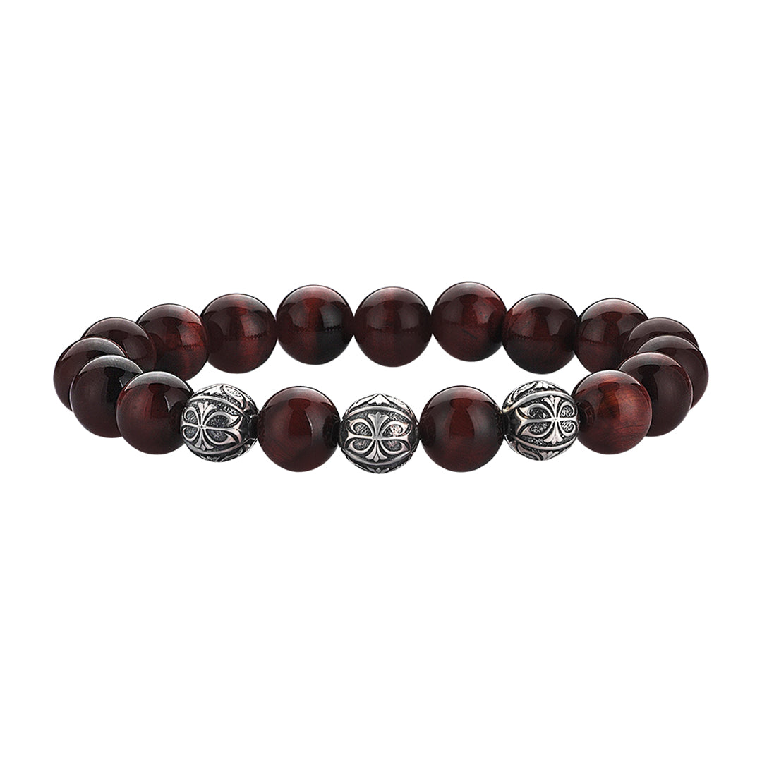Prime Red Tiger Eye Apex Beaded Bracelet for Men