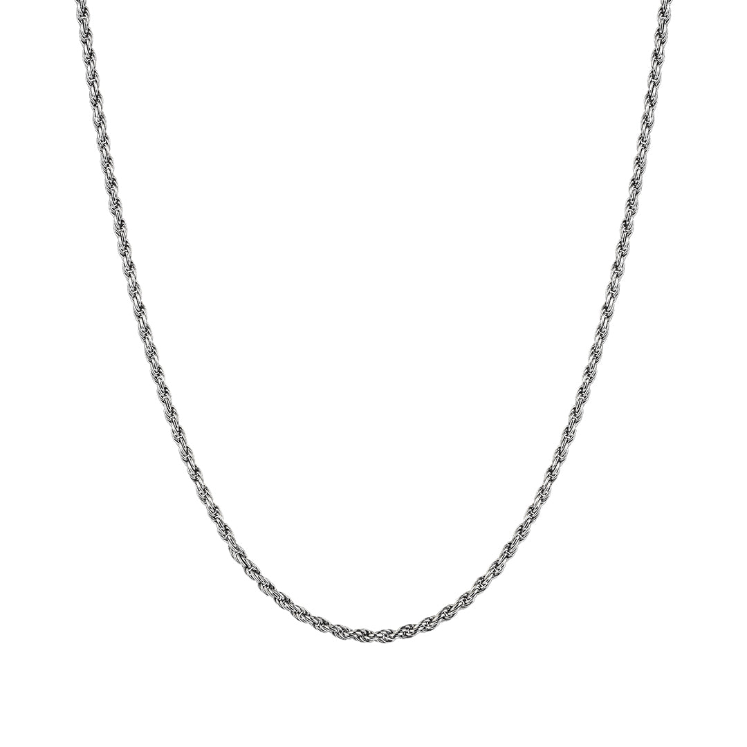 Rope Necklace Chain in Silver