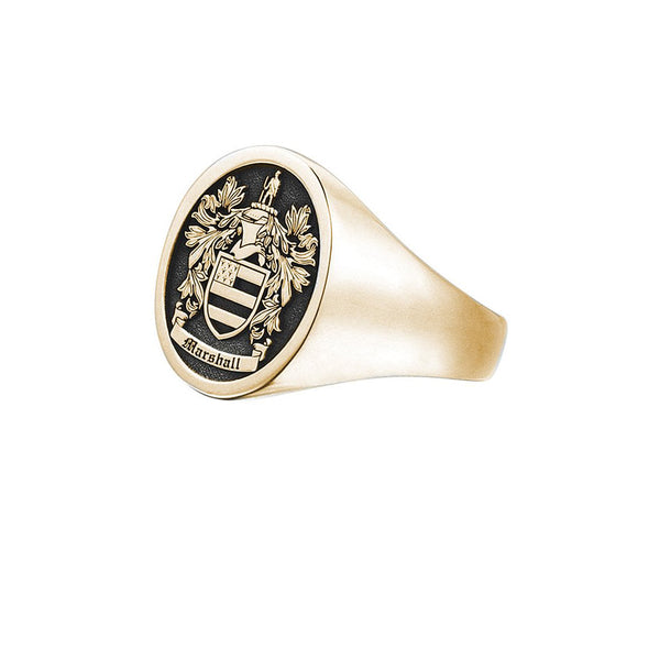 Signet Round Ring Base For Family Crest - Yellow Gold