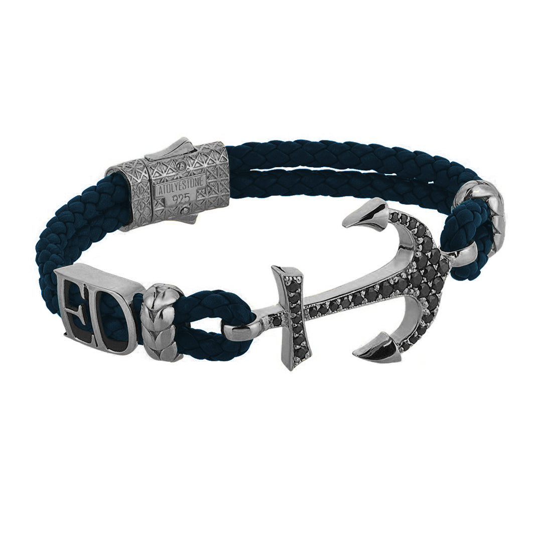 Statement Anchor Leather Bracelet