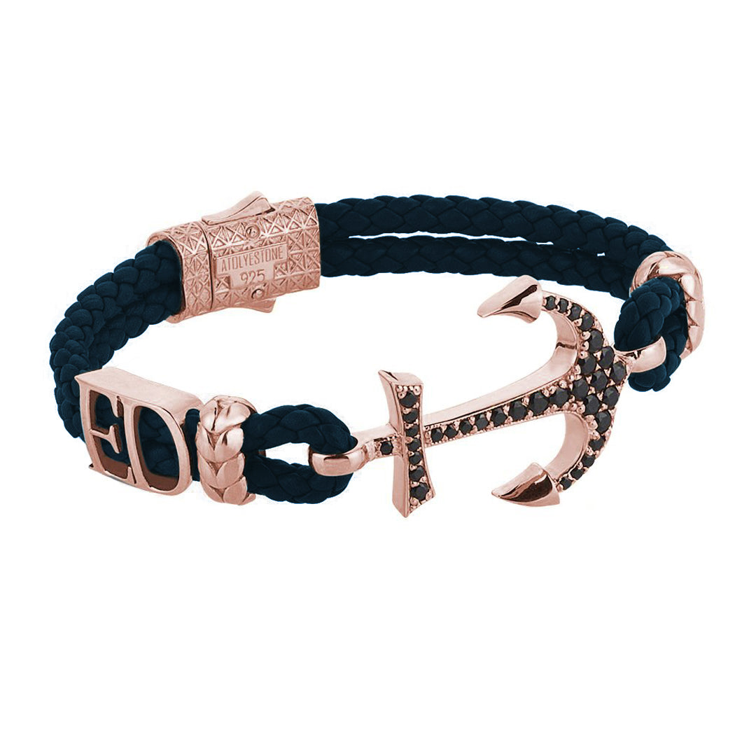 Statement Anchor Leather Bracelet