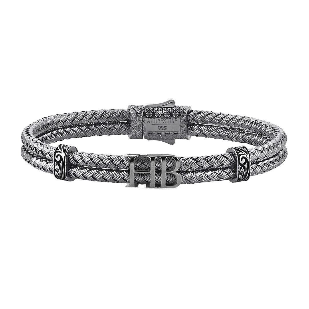 Mens Statements Bangle Bracelet - Gunmetal
