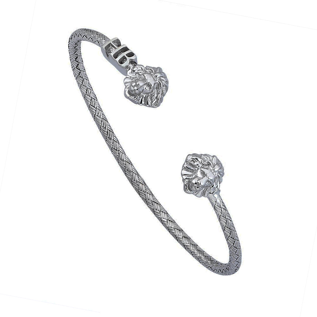 Mens Statements Braided Leo Cuff Bracelet - Gunmetal