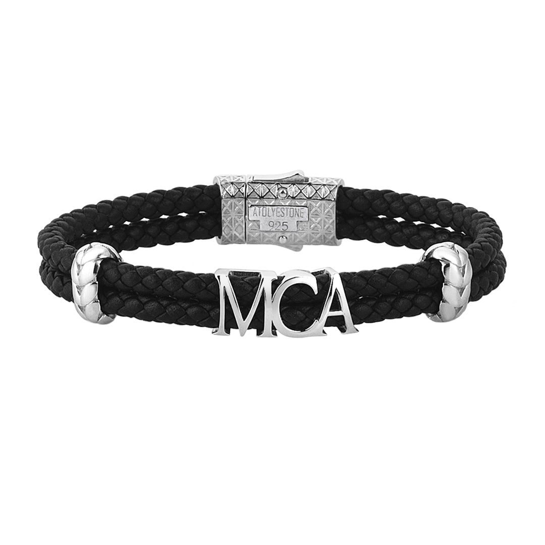 Atolyestone Statements - Solid Silver - Black Leather