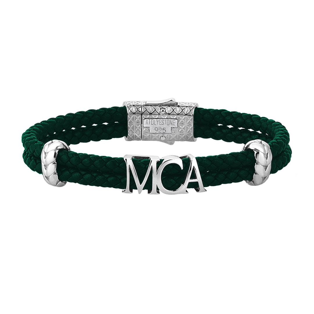Atolyestone Statements - Dark Green Leather - Solid Silver