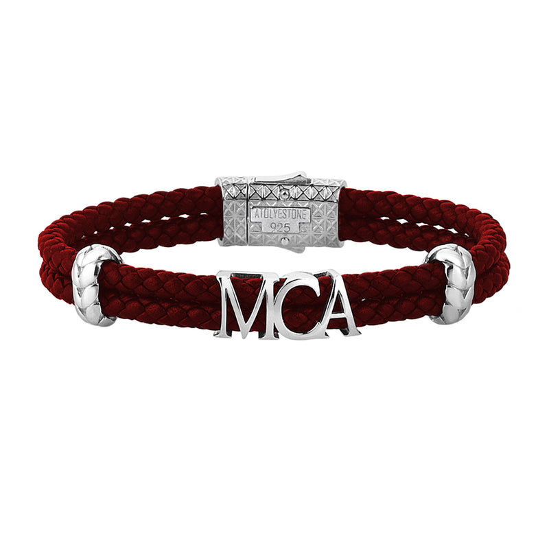 Atolyestone Statements - Dark Red Leather - Solid Silver