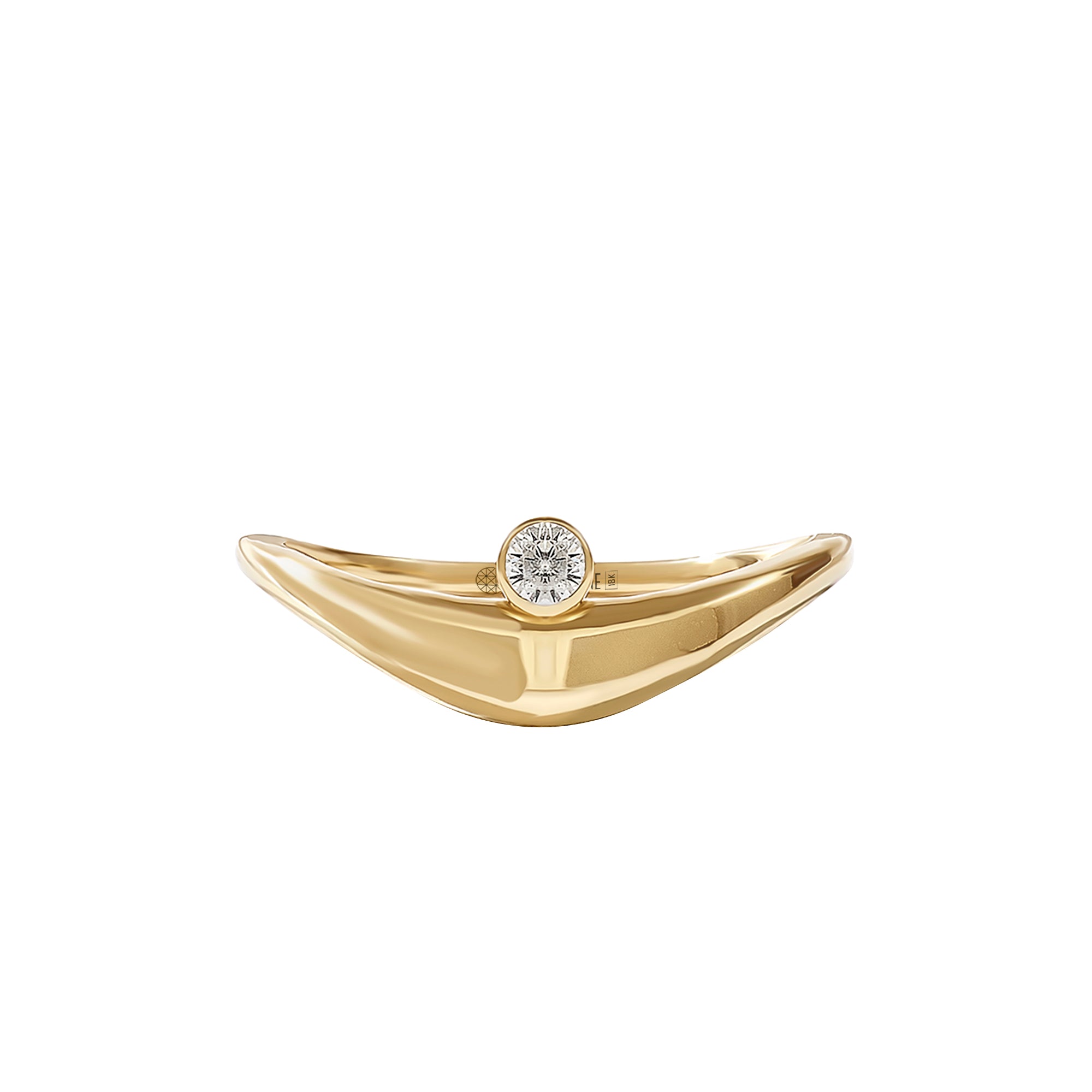 Women's Real Gold 0.03ct Bezel Curve Ring