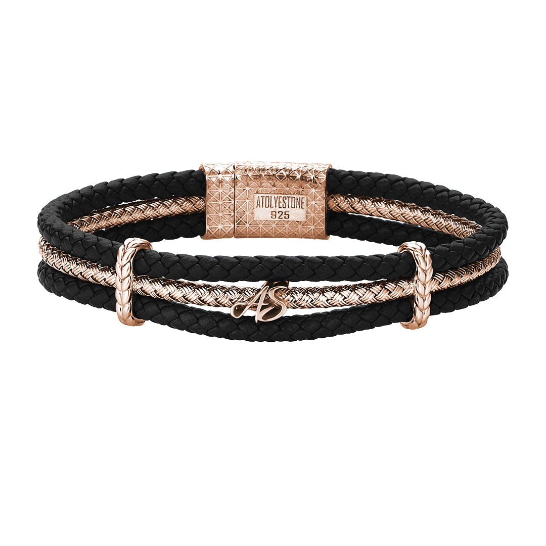 Statement Triple Row Leather Bracelet